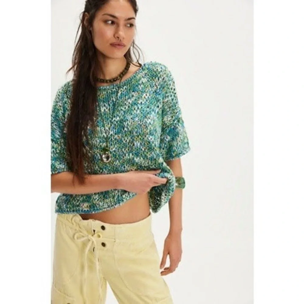 Free People Women's Mezcal Sweater Tee Rainforest NWT‎ Medium